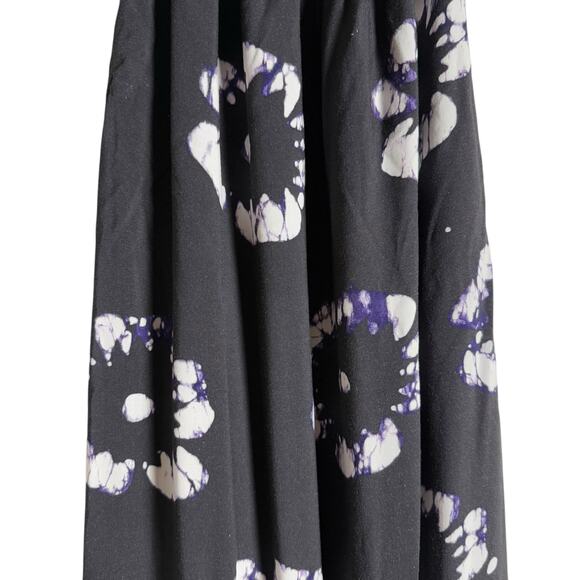 Busayo Collective Hibiscus Floral Print Black Halter Tie Neck Maxi Dress Size XS - Picture 7 of 13